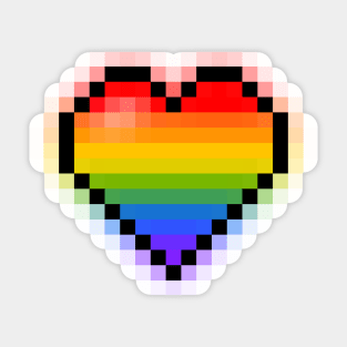 Pixel Heart Rainbow Sticker